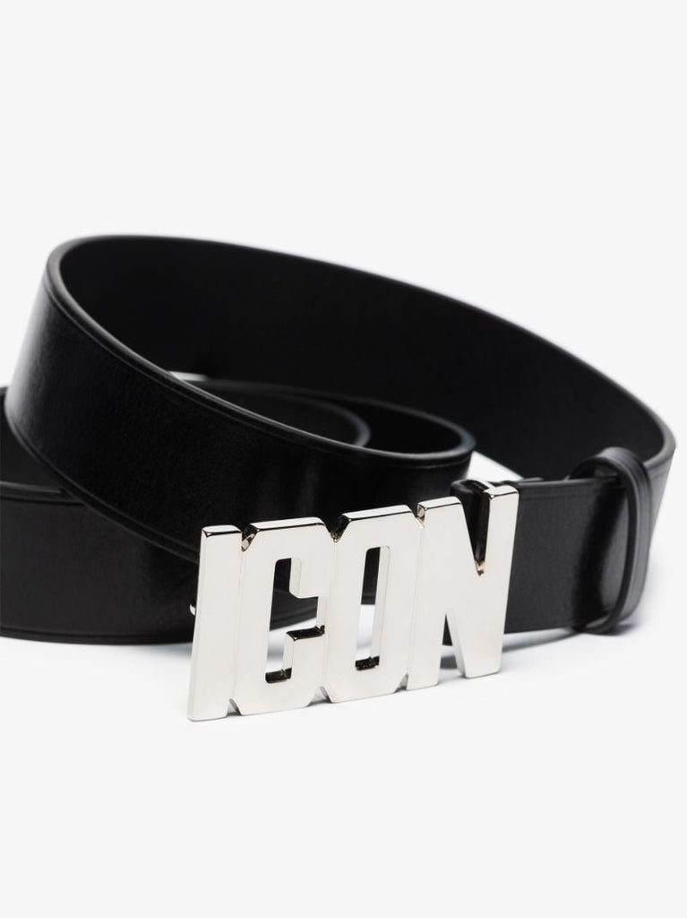 Black Icon Leather Belt