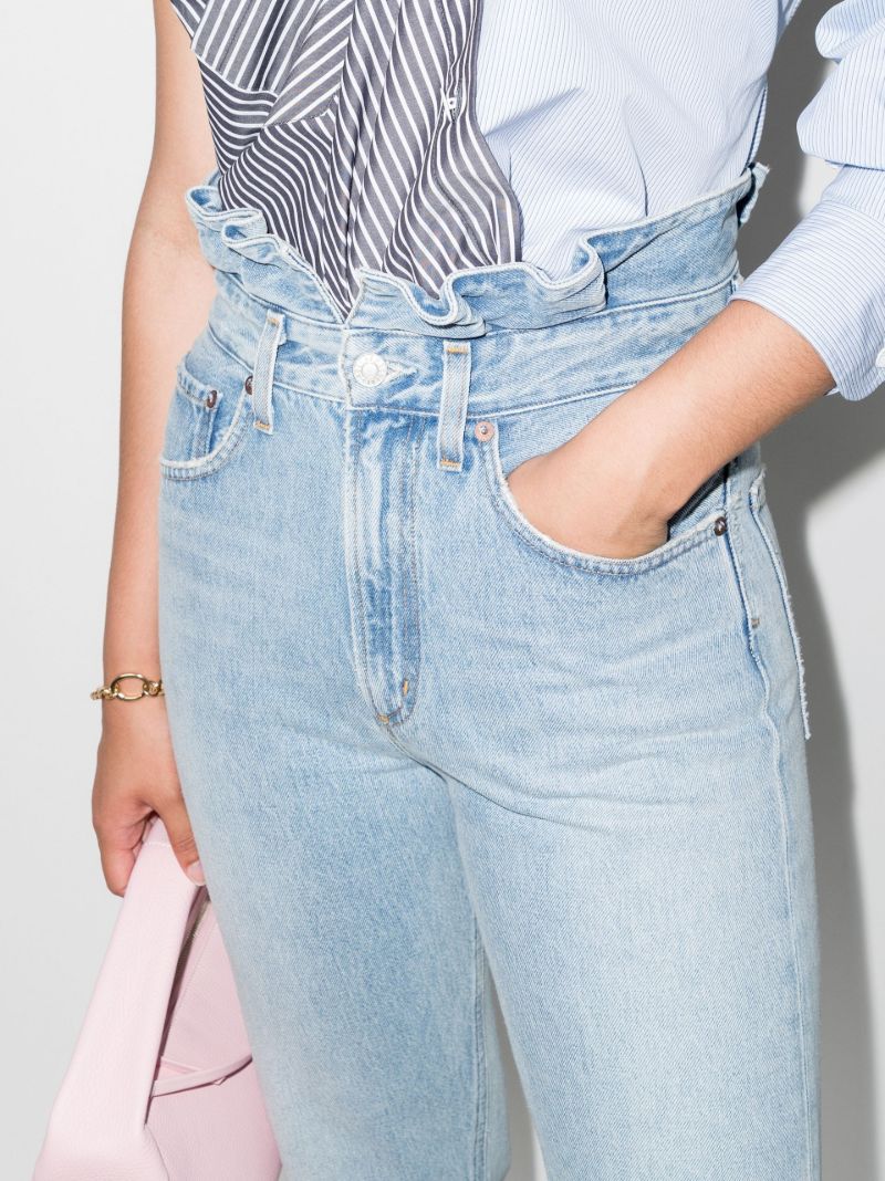 Paper Bag Straight Leg Jeans