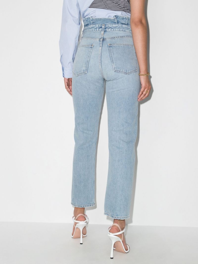 Paper Bag Straight Leg Jeans
