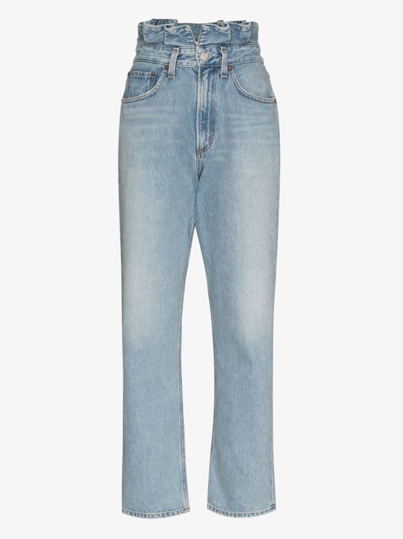 Paper Bag Straight Leg Jeans