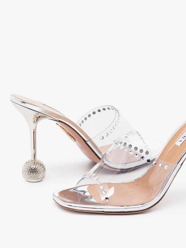 Silver Secrets 95 Crystal Embellished Mules