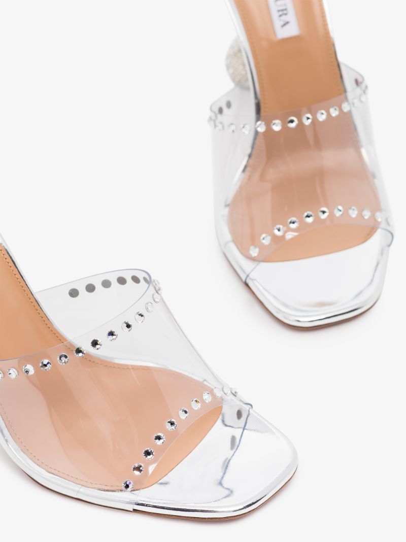 Silver Secrets 95 Crystal Embellished Mules