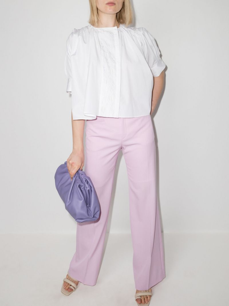 Ruched Flared Blouse