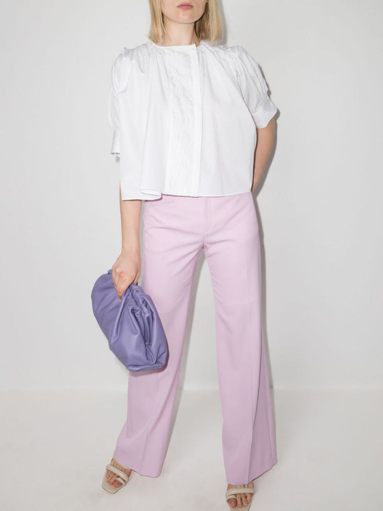 Ruched Flared Blouse