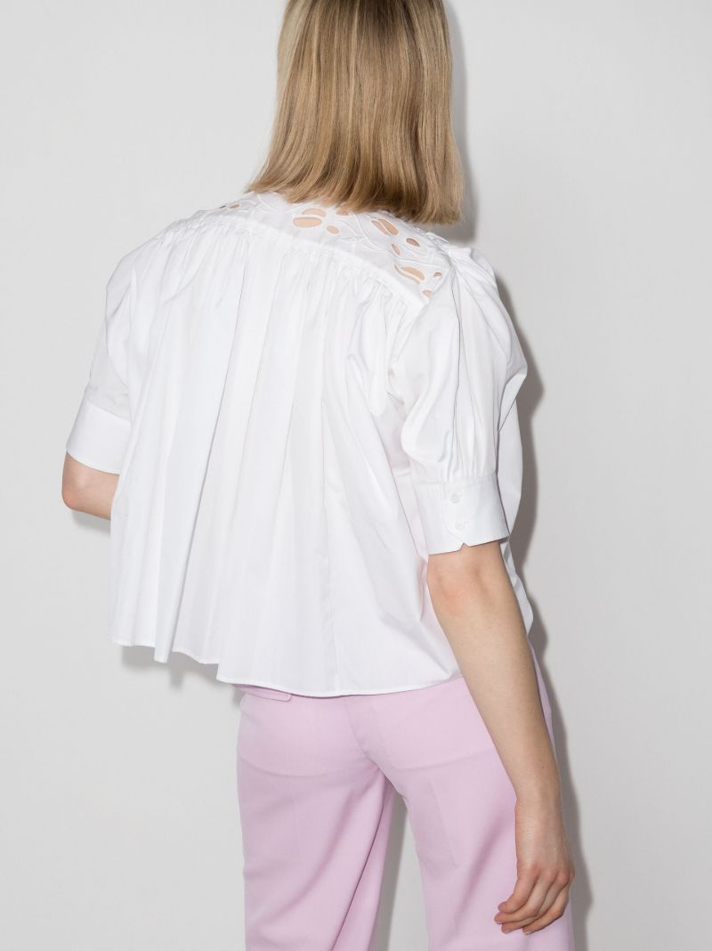 Ruched Flared Blouse