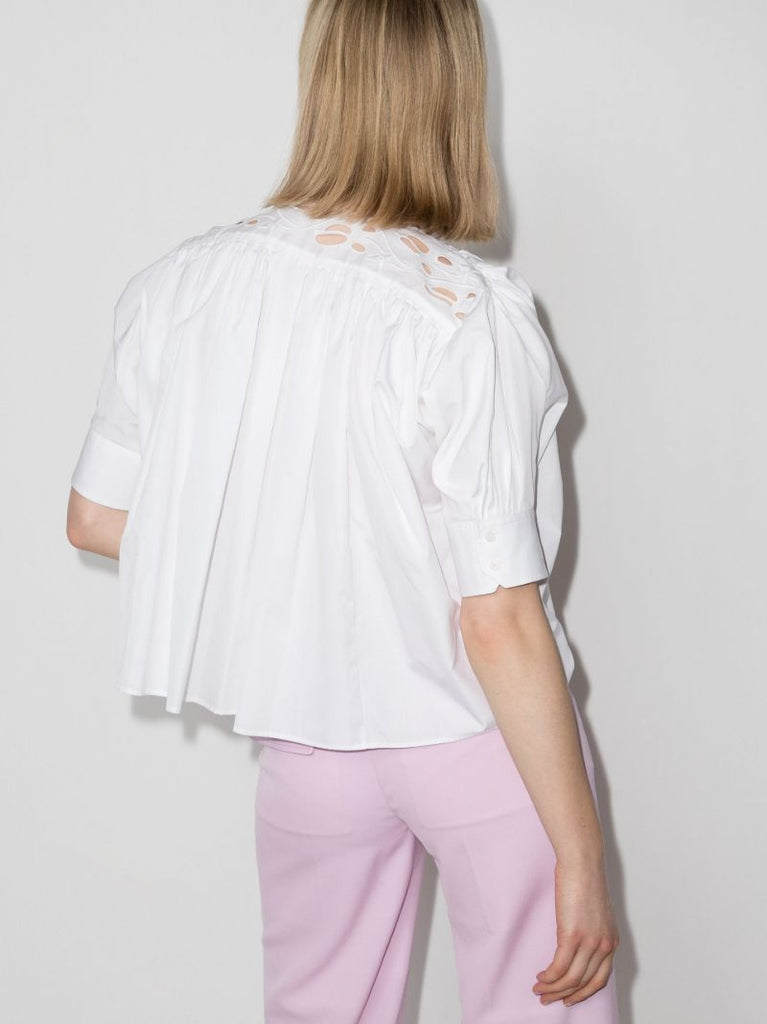 Ruched Flared Blouse
