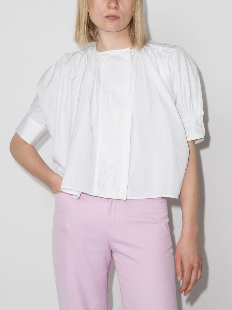 Ruched Flared Blouse