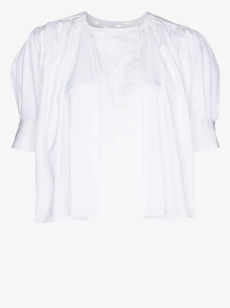 Ruched Flared Blouse