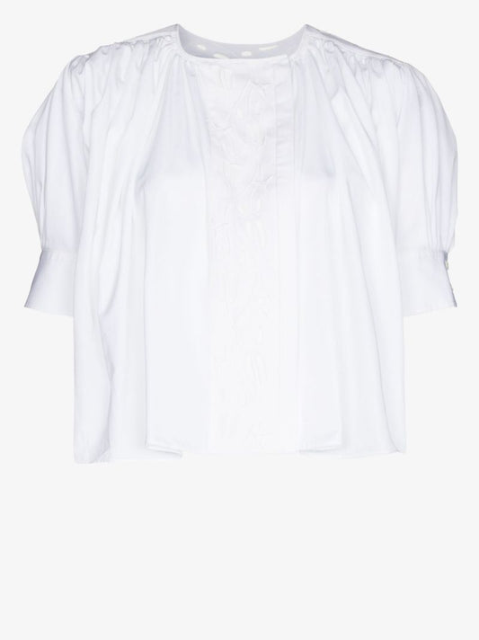 Ruched Flared Blouse