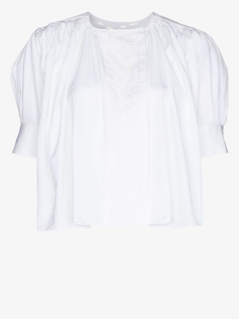 Ruched Flared Blouse