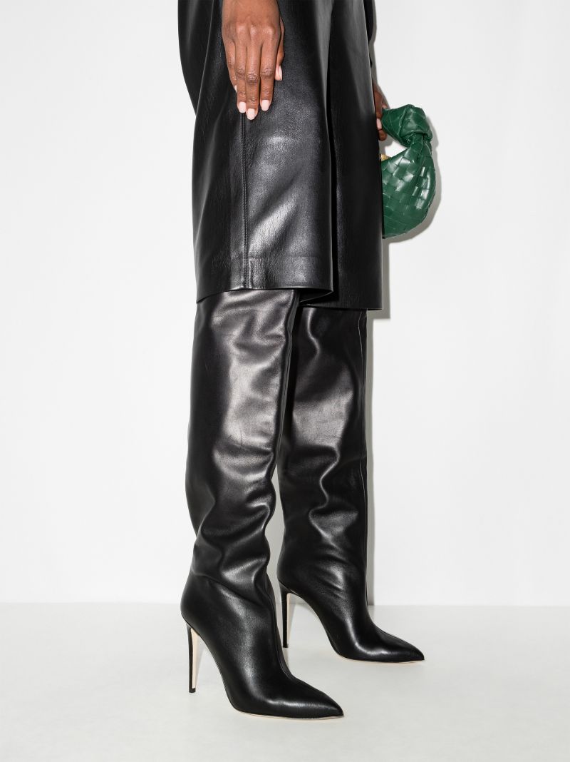 Black 105 Thigh-high Leather Boots