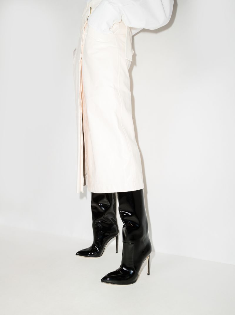 Black 105 Knee-high Patent Leather Boots