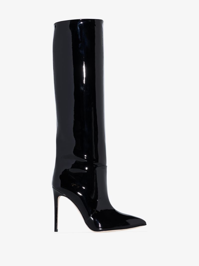 Black 105 Knee-high Patent Leather Boots