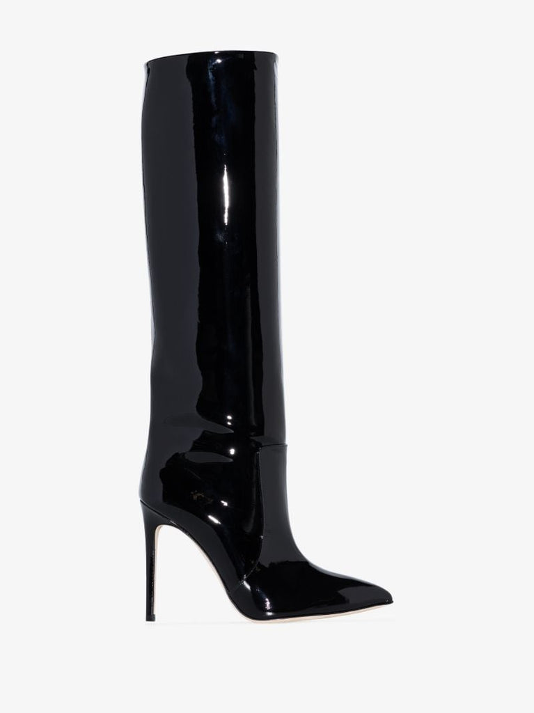 Black 105 Knee-high Patent Leather Boots