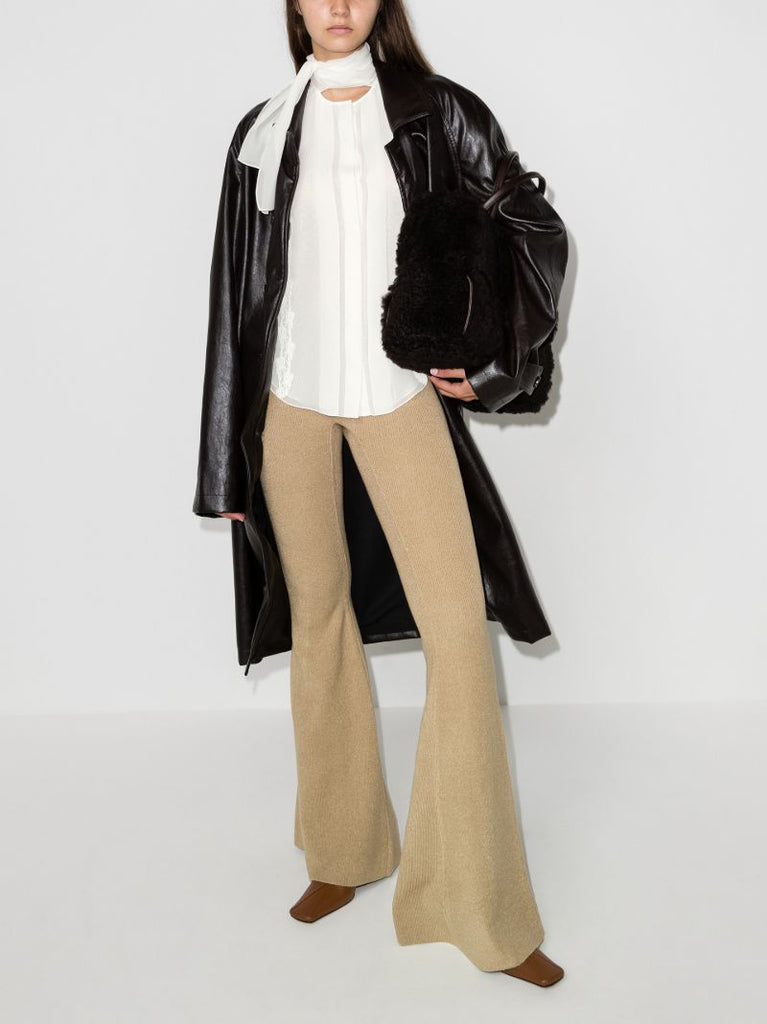 Scarf Neck Silk Shirt