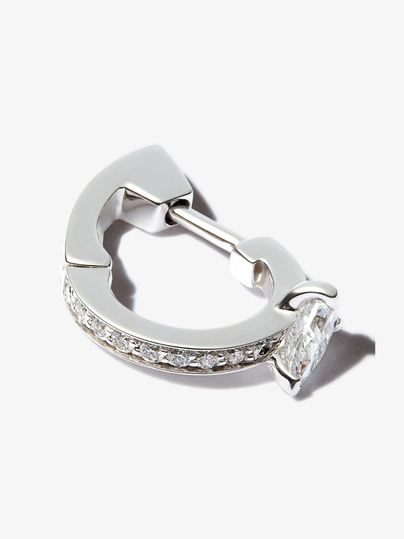18k White Gold Serti Sur Vide Diamond Earring