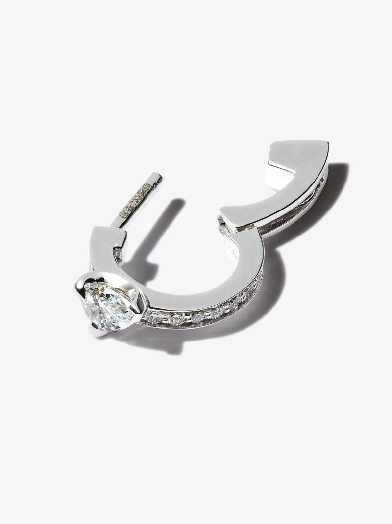 18k White Gold Serti Sur Vide Diamond Earring