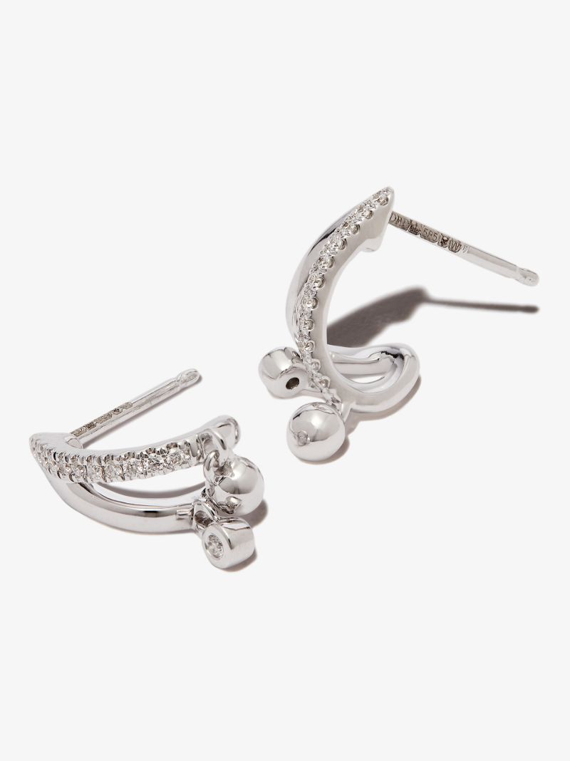 14k White Gold Poppy Rae Pebble Diamond Earrings