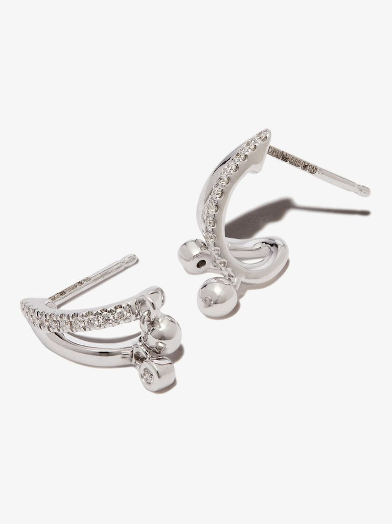 14k White Gold Poppy Rae Pebble Diamond Earrings
