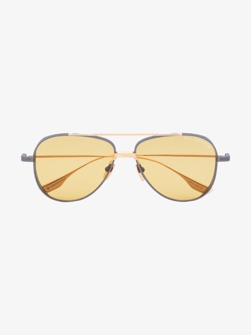 Gold Tone Subsystem Aviator Sunglasses