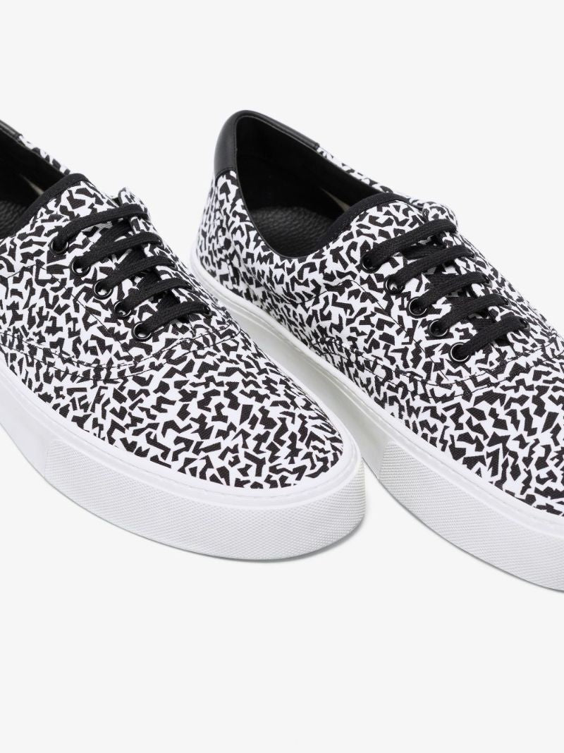 White Venice Sparkle Print Sneakers