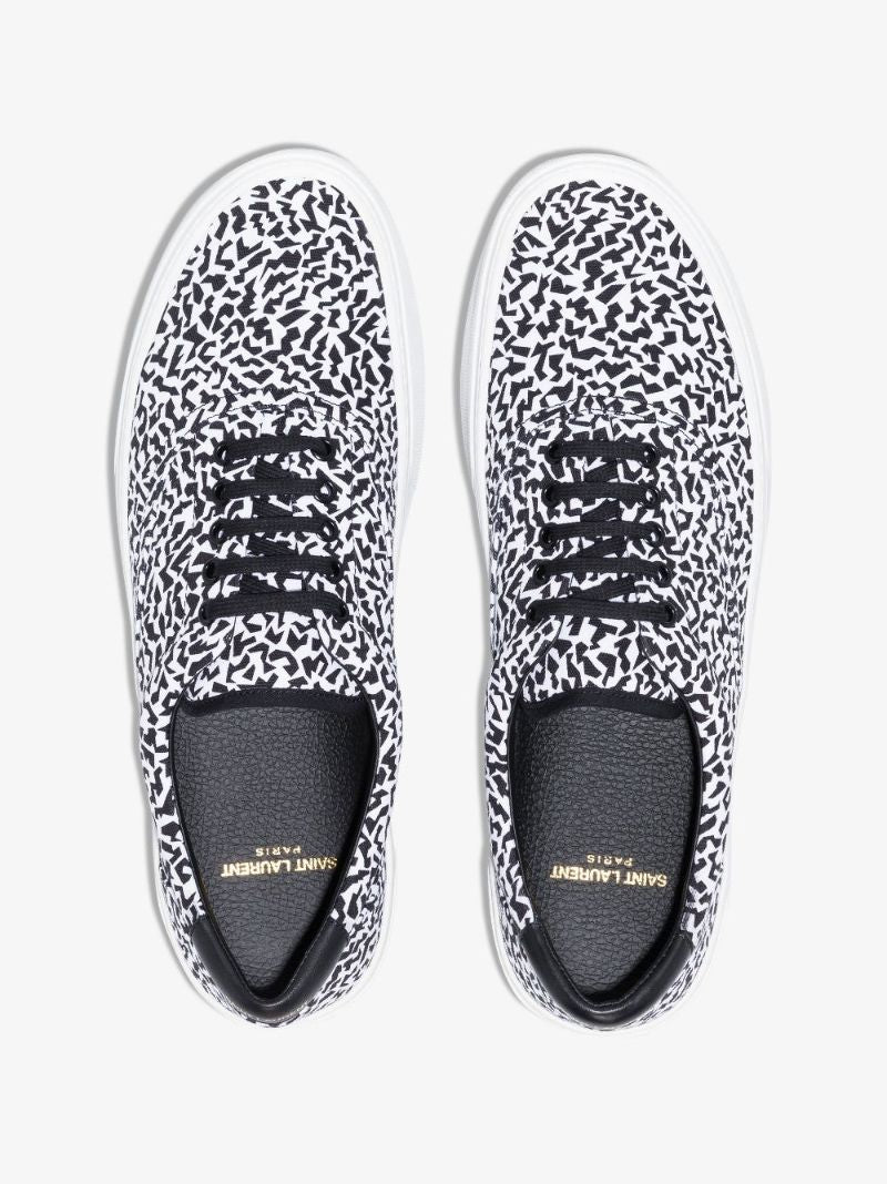 White Venice Sparkle Print Sneakers
