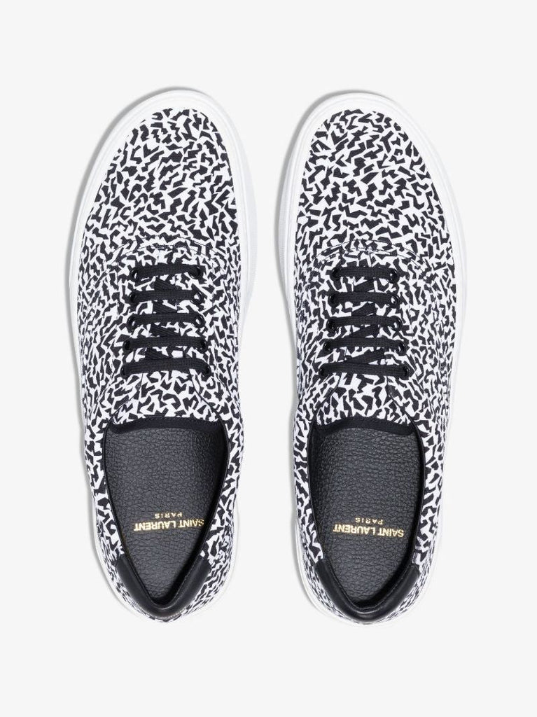 White Venice Sparkle Print Sneakers