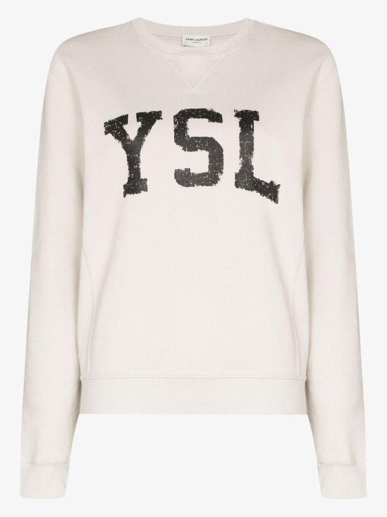 White Logo-print Cotton Sweatshirt