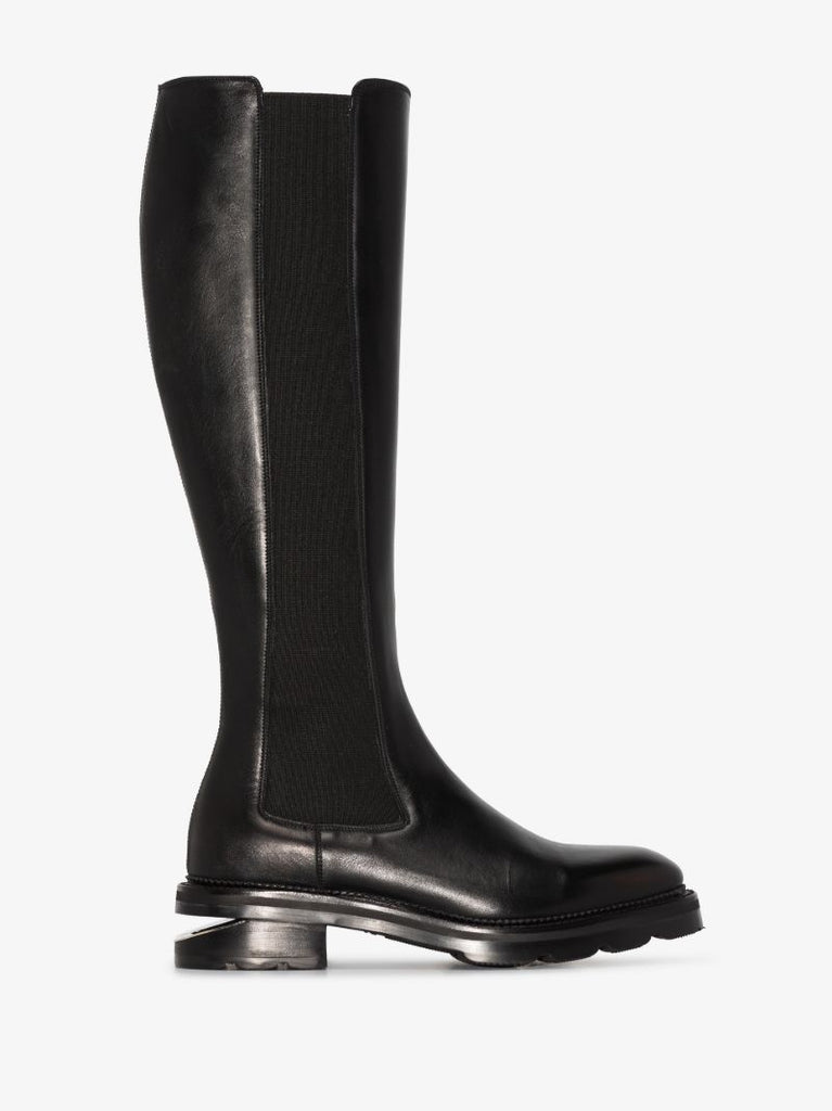 Black Andy Knee-high Leather Boots