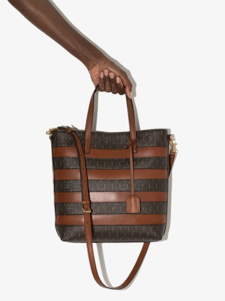 Brown Le Monogramme Striped Tote Bag