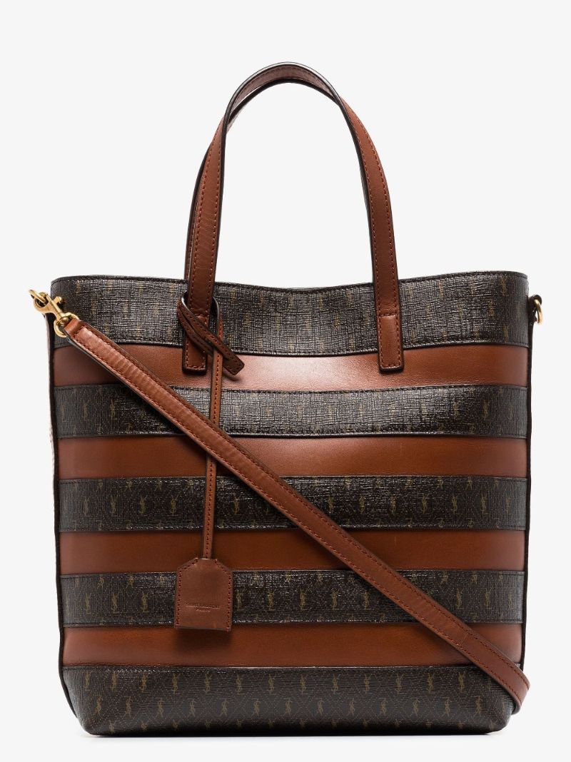 Brown Le Monogramme Striped Tote Bag