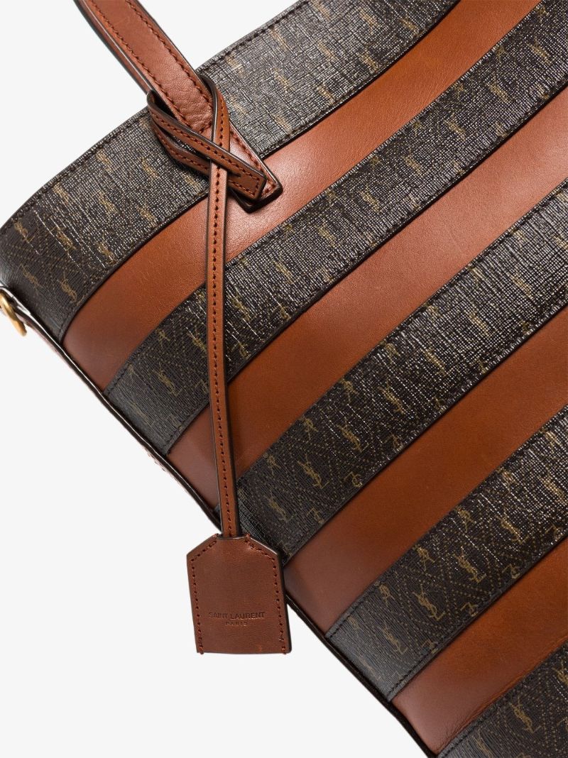 Brown Le Monogramme Striped Tote Bag