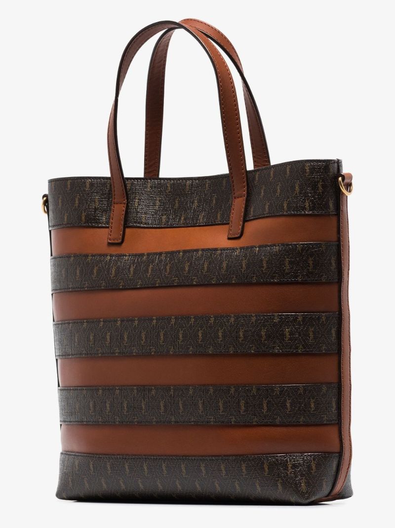 Brown Le Monogramme Striped Tote Bag