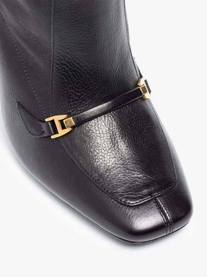 Black Priscilla 105 Mid-calf Leather Boots