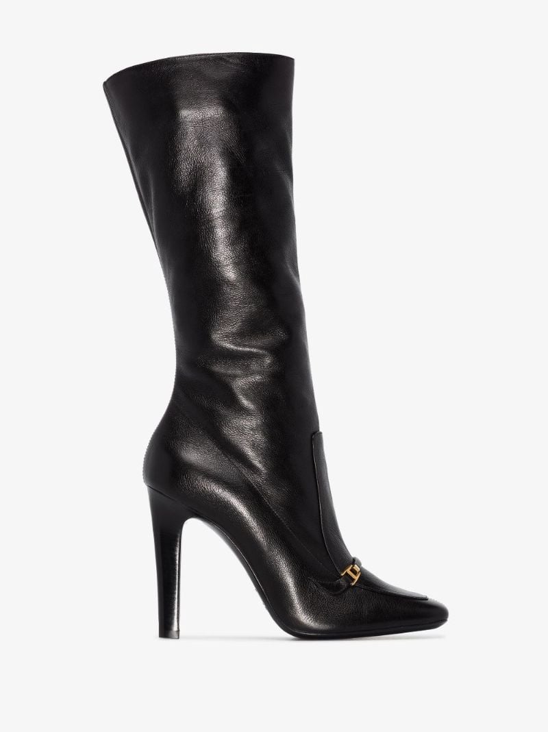 Black Priscilla 105 Mid-calf Leather Boots