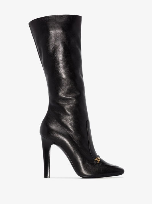 Black Priscilla 105 Mid-calf Leather Boots