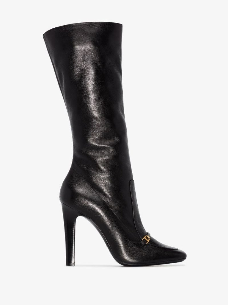 Black Priscilla 105 Mid-calf Leather Boots