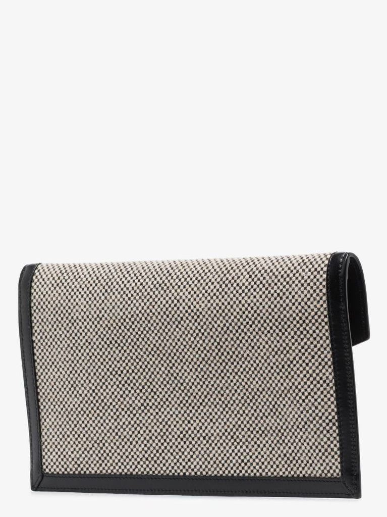 Black Uptown Medium Tweed Clutch Bag