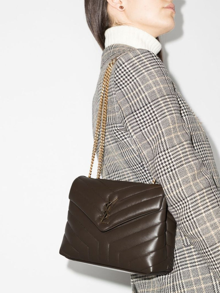 Brown Loulou Small Leather Shoulder Bag