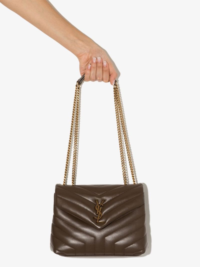 Brown Loulou Small Leather Shoulder Bag