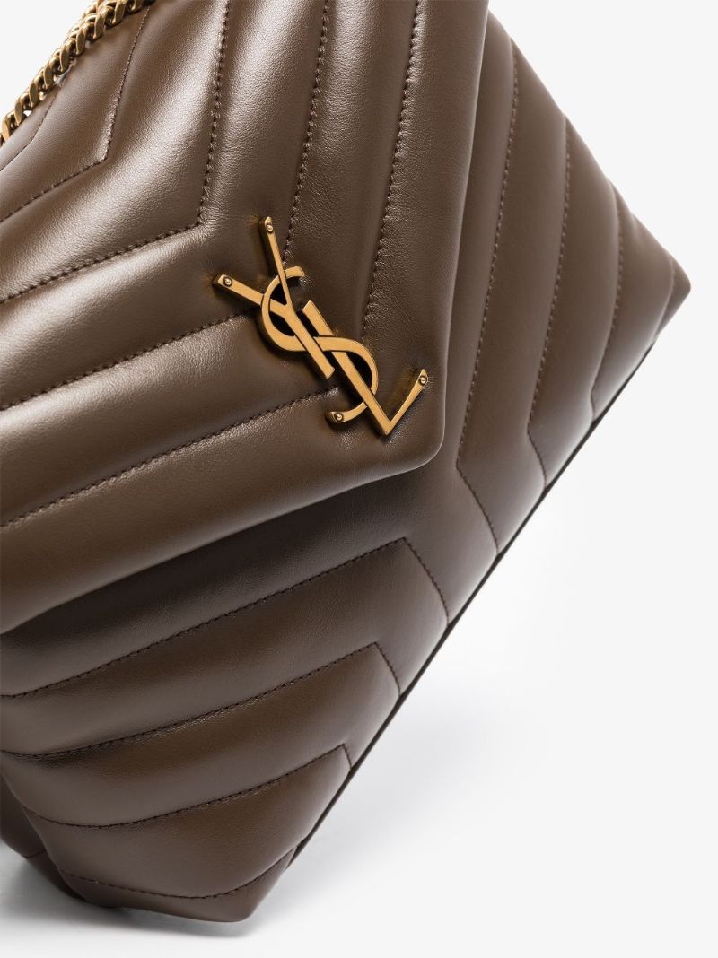 Brown Loulou Small Leather Shoulder Bag