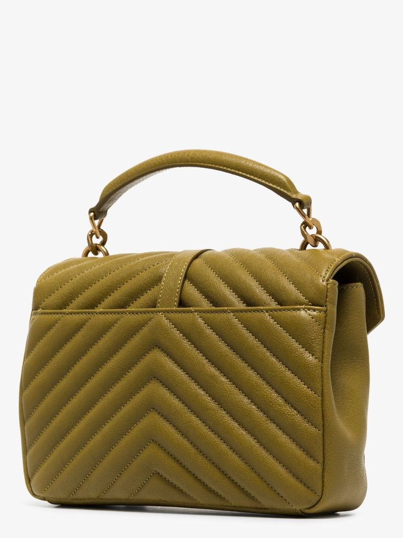 Green College Medium Leather Shoulder Bag