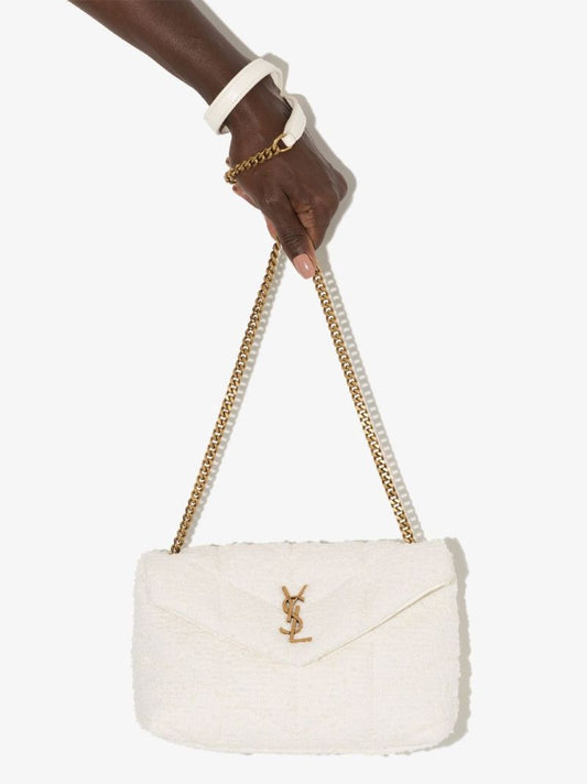 White Loulou Puffer BouclÃ_x0083_Â© Shoulder Bag
