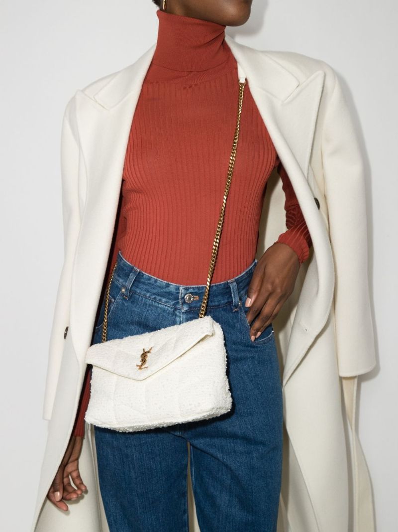 White Loulou Puffer BouclÃ_x0083_Â© Shoulder Bag