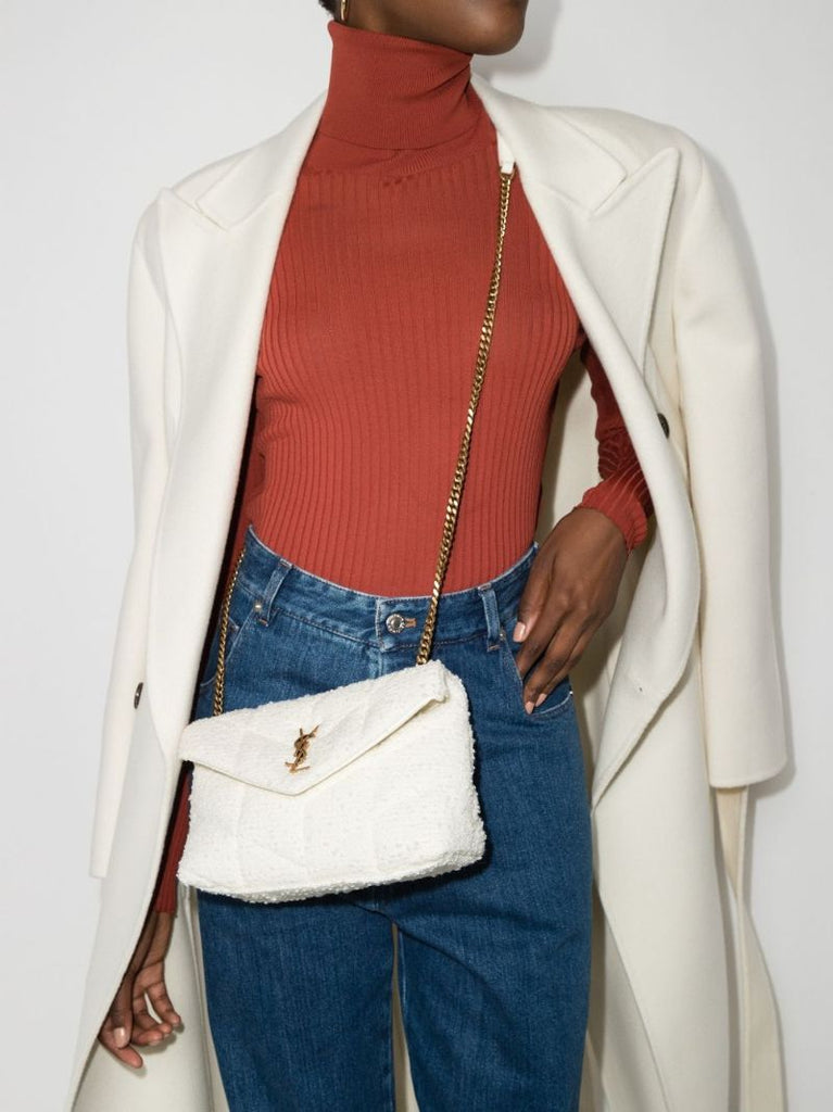 White Loulou Puffer BouclÃ_x0083_Â© Shoulder Bag