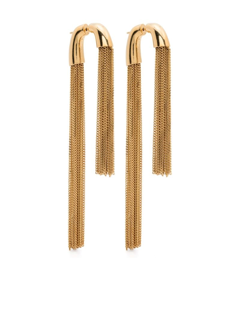 Gold-tone Double Chain Drop Earrings