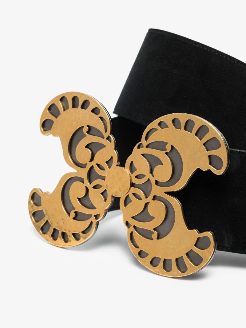 Black Butterfly Suede Belt