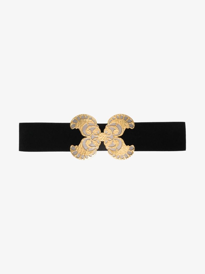 Black Butterfly Suede Belt