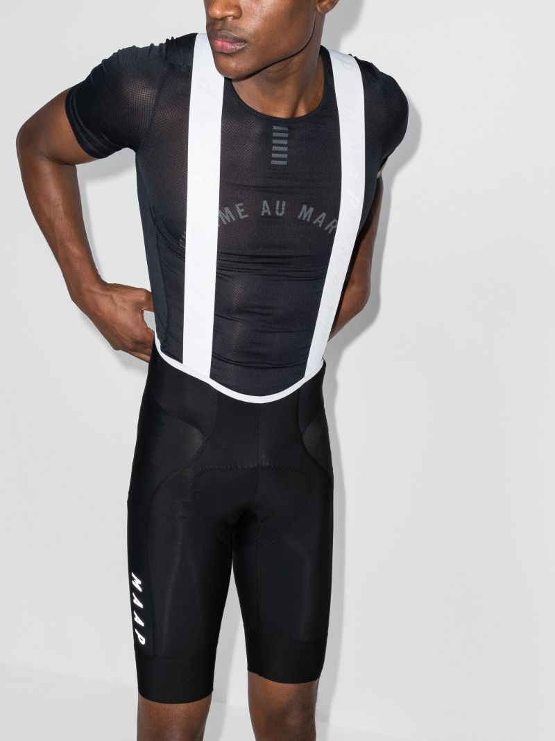 Black and White Team Evo Cycling Bib Shorts