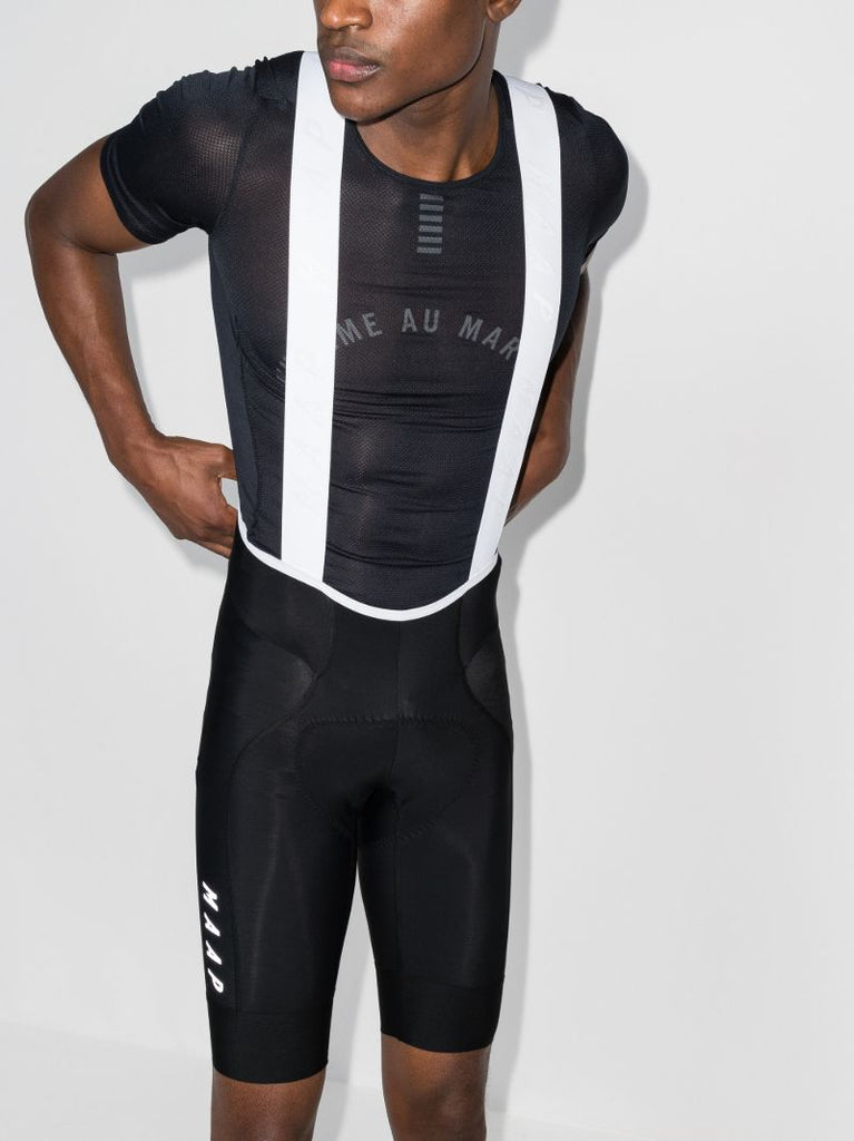 Black and White Team Evo Cycling Bib Shorts